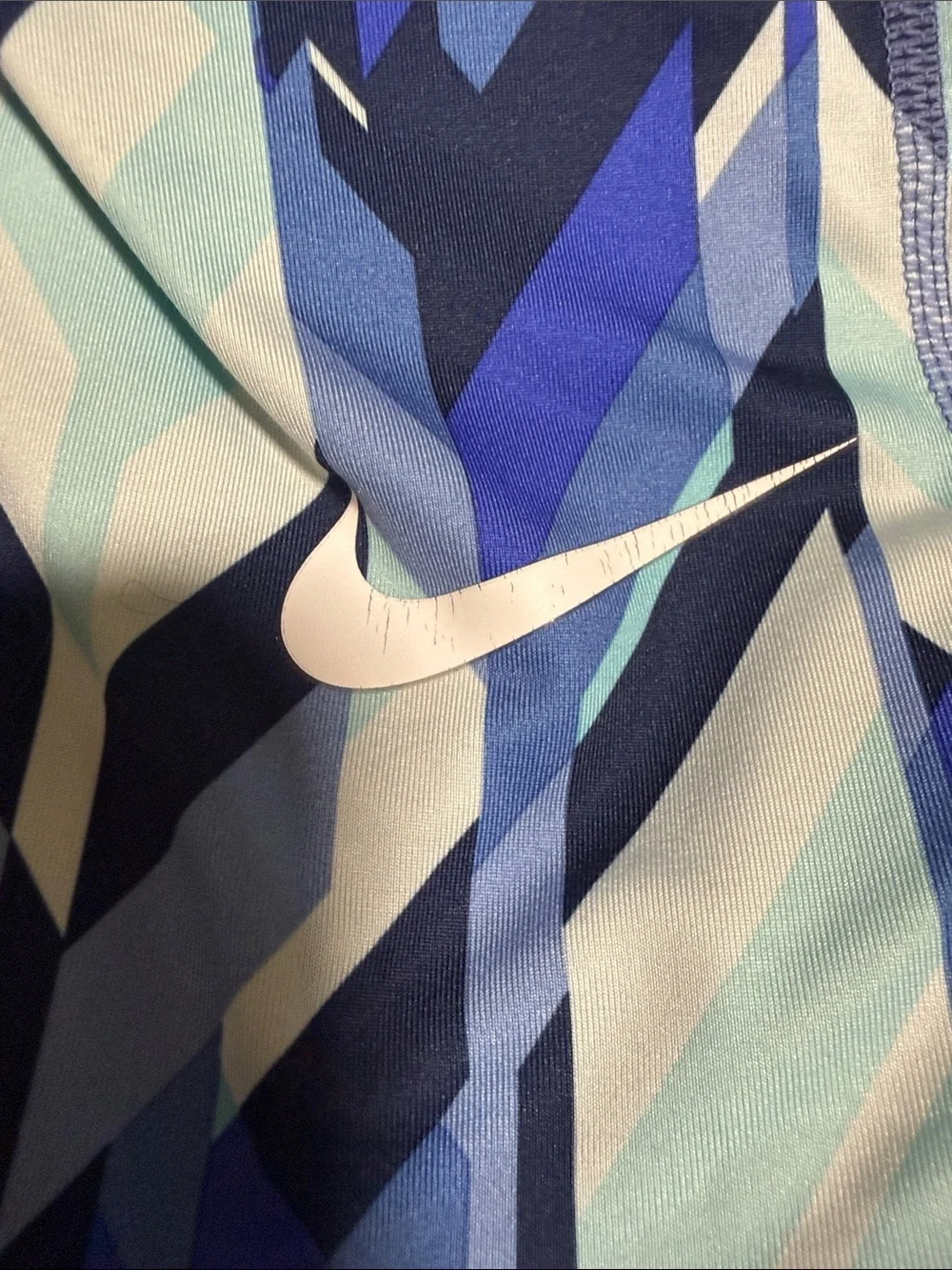 Nike Kids' Blue Geometric Leggings